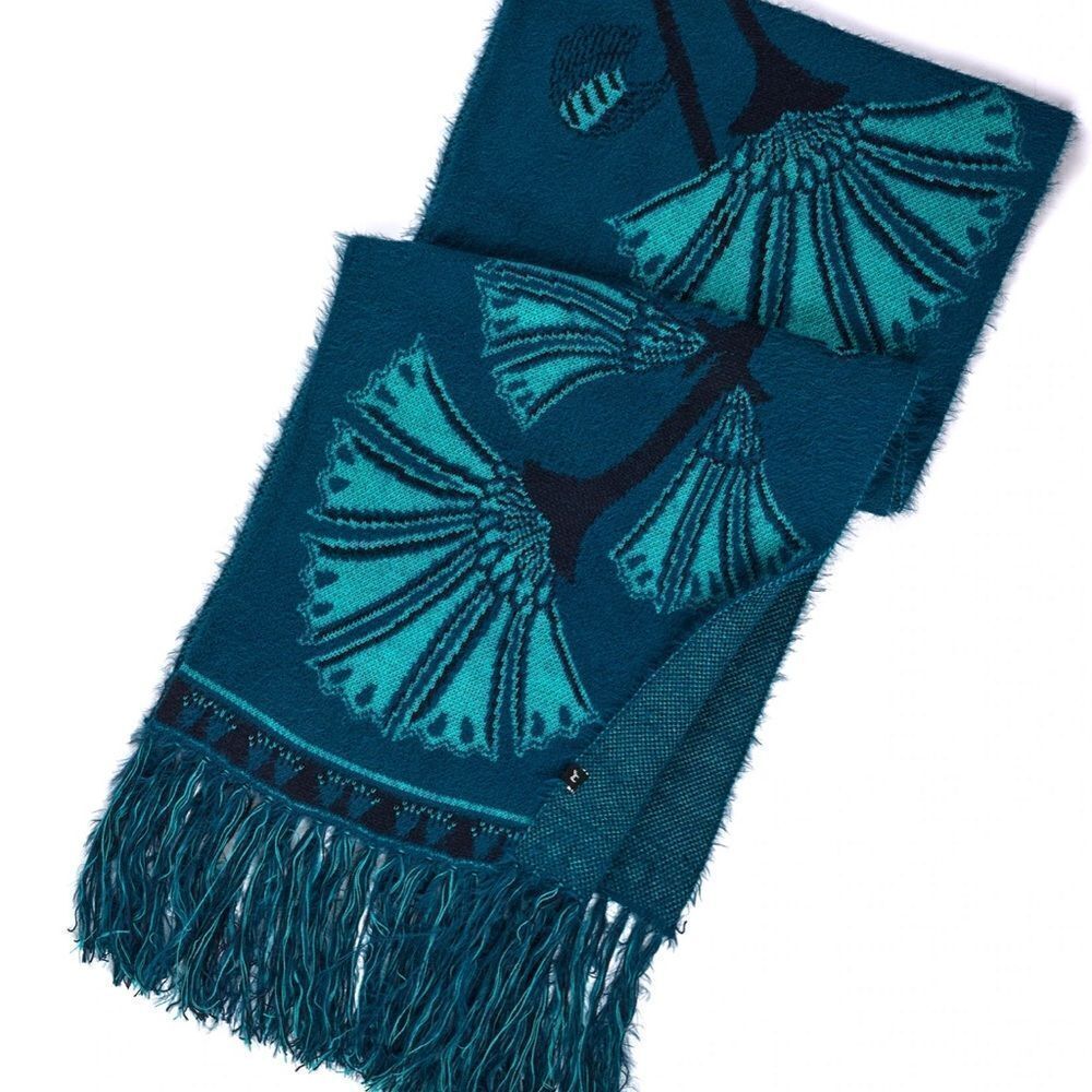 Echo . Floral Jacquard Wrap NEW Peacock